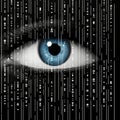 an image of an eye with binary code on it Royalty Free Stock Photo