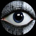 an image of an eye with a binary code on it Royalty Free Stock Photo