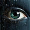 an image of an eye with a binary code on it Royalty Free Stock Photo