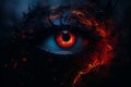 an image of an eye with fire and flames on it Royalty Free Stock Photo