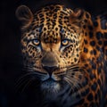 Mystery of the Leopard Blue Eyes Royalty Free Stock Photo