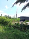 a factory with smoke exhaust pipes that causes air pollution Royalty Free Stock Photo