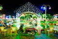 Image of fair games in Phnom Penh Cambodia. Image at night of colorful recreation activities.