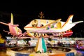 Image of fair games in Phnom Penh Cambodia. Image at night of colorful recreation activities.