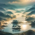 image of fairy landscape at Lake Tuyen Lam, Da Lai in the lower world.