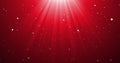 Image of falling confetti and light rays over red background Royalty Free Stock Photo