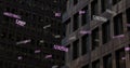 Image of falling numbers over cityscape Royalty Free Stock Photo