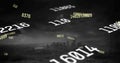Image of falling numbers over cityscape Royalty Free Stock Photo