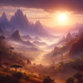 image of a fantasy ethiopian landscape, digital painting, concept art and cinematic lighting.