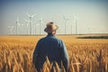 Farmer in a wheat field.