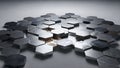 Abstract Metallic Hexagonal Tiles Pattern with Depth Royalty Free Stock Photo