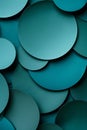 Abstract teal color circles background with overlapping layers for design Royalty Free Stock Photo