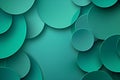 Abstract teal color circles background with overlapping layers for design Royalty Free Stock Photo