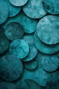 Abstract teal color circles background with overlapping layers for design Royalty Free Stock Photo