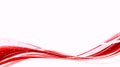 Abstract Red and White Flowing Waves Background Royalty Free Stock Photo