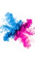 Abstract Smoke Explosion Blue and Pink on White Background Royalty Free Stock Photo