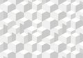 Illustration of abstract geometric pattern of 3d cubes in shades of white and gray isolated on white background, creating a modern Royalty Free Stock Photo