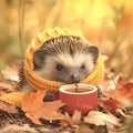 Hedgehog Wrapped in Cozy Knits for Marketing Appeal Royalty Free Stock Photo