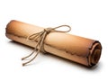 Ancient scroll isolated on white background Royalty Free Stock Photo