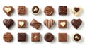 Assorted chocolate candies isolated on white background Royalty Free Stock Photo