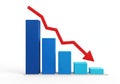 Decreasing bar graph icon isolated on white background Royalty Free Stock Photo
