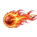 Fiery basketball isolated on white background Royalty Free Stock Photo