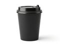 Black disposable coffee cup isolated on white background Royalty Free Stock Photo