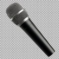 Black microphone with mesh head on transparent background Royalty Free Stock Photo