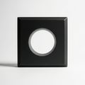 Black square with circular hole isolated on white background Royalty Free Stock Photo