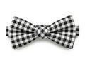 Black and white checkered bow tie isolated on white background Royalty Free Stock Photo