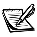 Blank Notepad with Pen for Writing Notes Sketch Design Ideal for Stationery and School