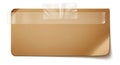 Realistic kraft paper card isolated with sticky tape Royalty Free Stock Photo