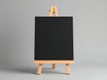 Blank Vertical Black Board on Wooden Easel Stand Ai Generated Royalty Free Stock Photo