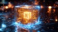 Exploring the Intersection of Blockchain Technology with Cryptocurrency Trading Through a Bitcoin Logo Block