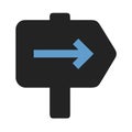 Blue Arrow Right Direction Sign Vector for Navigation and Wayfinding Design Royalty Free Stock Photo