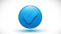 Blue checkmark icon isolated on white background Royalty Free Stock Photo