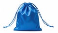 Blue drawstring bag isolated on white background Royalty Free Stock Photo
