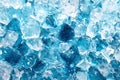 Blue Frozen Ice Cubes Reflecting Light for Cooling Refreshing Drinks and Cold Storage Background Royalty Free Stock Photo