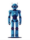 Blue Humanoid Robot Standing Futuristic Technology Mascot Royalty Free Stock Photo