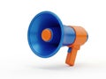 Blue and orange megaphone isolated on white background Royalty Free Stock Photo