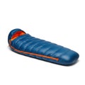 Blue and orange sleeping bag isolated on white background Royalty Free Stock Photo
