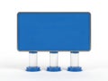 Blue rectangle object with three legs isolated on white background Royalty Free Stock Photo