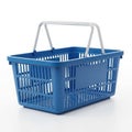 Blue shopping basket isolated on white background Royalty Free Stock Photo