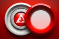 Red exclamation sign warning 3d icon white background danger siren alarm alert generated by ai Royalty Free Stock Photo