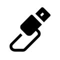 Sleek black USB drive icon for data storage solution Royalty Free Stock Photo