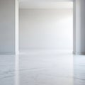 Minimalist White Room with Marble Floor Royalty Free Stock Photo