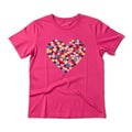 Colorful heart pattern t-shirt isolated on white background Royalty Free Stock Photo