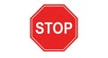 Classic red octagon stop sign vector icon graphic Royalty Free Stock Photo