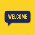 Welcome message in speech bubble Royalty Free Stock Photo