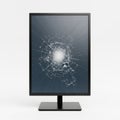 Broken computer monitor screen isolated on white background Royalty Free Stock Photo